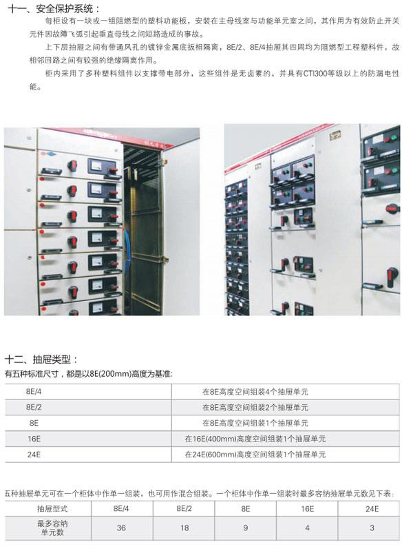 MNS低壓抽屜式開(kāi)關(guān)柜基本參數及柜體分區